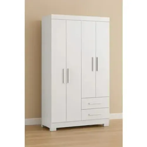 Guarda Roupa Solteiro com Pés 4 Portas 2 Gavetas NT5005