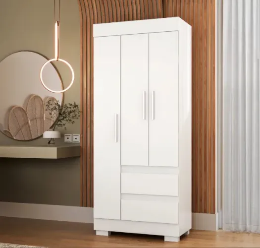 Guarda-Roupa 3 Portas Verona 75 cm Branco