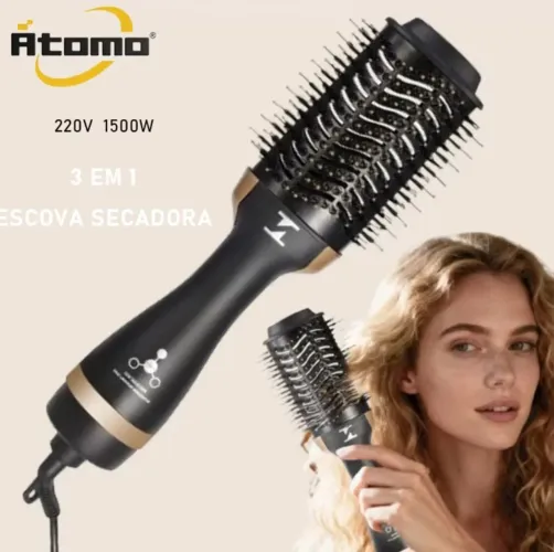 Escova Secadora modela alisa dá brilho anti frizz