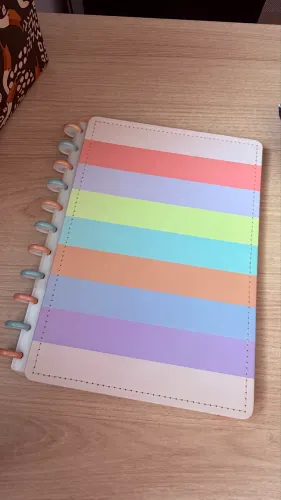 Caderno inteligente arco íris pastel grande