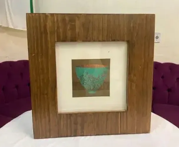 Quadro Gravura com Moldura de Madeira e Vidro 