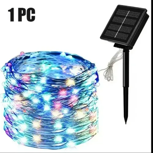 Cordão de luz solar 12M Colorido
