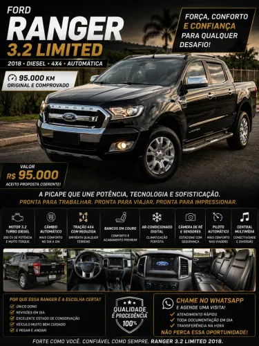 Ford Ranger Limited 3.2 20V 4X4 CD Aut. Dies. 2018