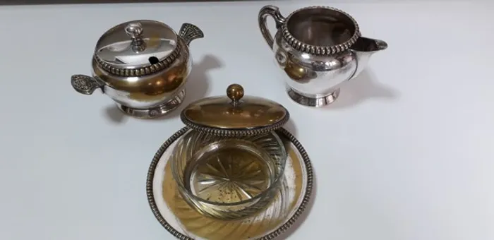 Jogo de chá e café de prata Meridional 