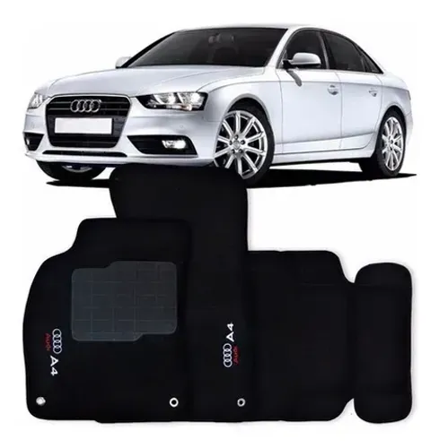 Tapete Carpete Audi A4 2009 à 2014 - Preto 5PÇ