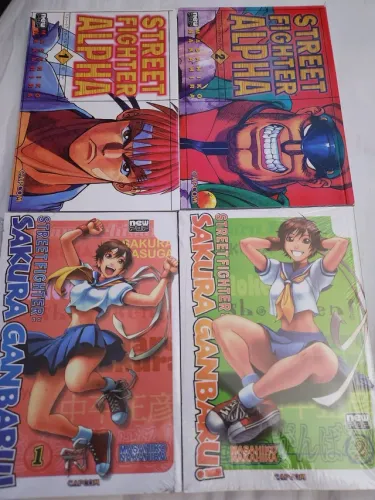 Mangás Street Fighter Alpha - 1 e 2 e Sakura Ganbaru - 1 e 2