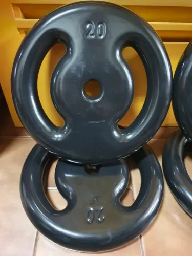 Anilha 20 Kg Emborrachada Preto Furo 31 mm = Sem uso (Nova) - Valor de cada unidade