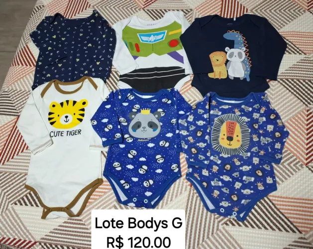 Lote G com 6 bodys