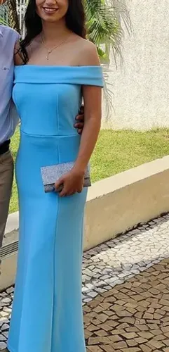 Vestido longo azul claro