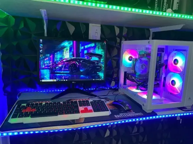 PC Gamer + Monitor + Kit teclado e mouse Gamer Core i7 Rx 580 Garantia 1 an0