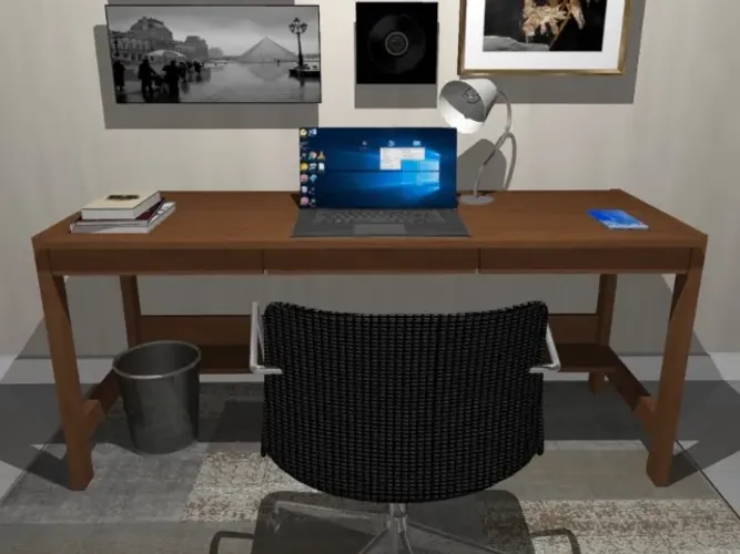 Mesa de Escritório Wood Delluxe. L160CM X P60cm x A76cm