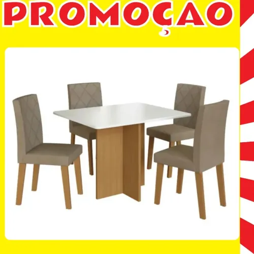 Promoção mesa de jantar com 4 cadeiras modelo Miami 