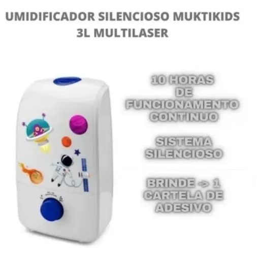 Umidificador Aromatizador Ultrassônico com Adesivos Multikids Baby 3L HC027 - Multilaser