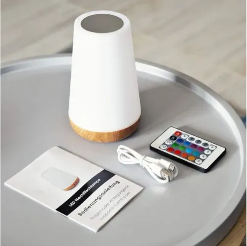 Luminária de Mesa Decorativa Wood Touch USB 13 Cores