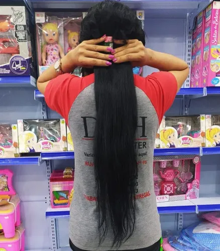Cabelo Humano 70cm 122g 12,50 Preto Liso Dh Não Virgem