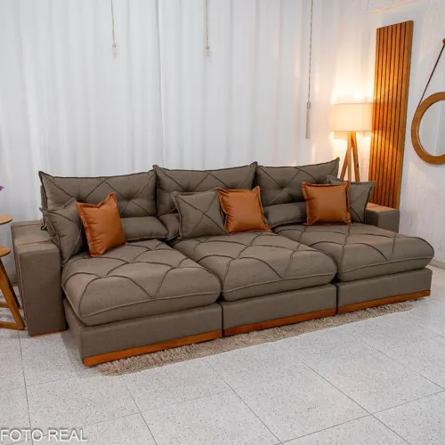 SOFÁ 320M LARGURA MOLAS ENSACADAS TRÊS MODULO SUPER CONFORTÁVEL SURPREENDA-SE!! QERIU