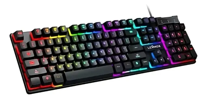 Teclado Lehmox Ley-2087 Rgb Usb 1,5m Abnt2 Flutuante Preto