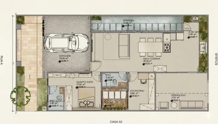 Projeto de Casa Completo - Planta Humanizada + Fachada 3D