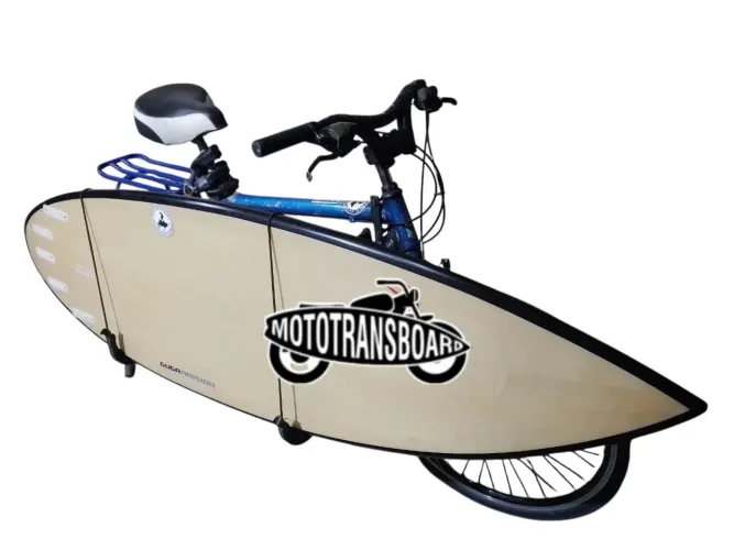 Transboard Dobrável Suporte para tranporte de prancha de surf em bicicleta Mototransboard