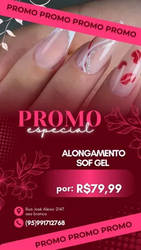 Alongamento de Unhas em Gel - Promoção Imperdível!