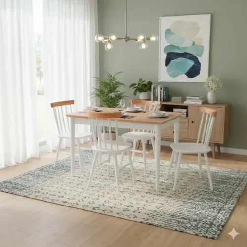 Kit Mesa Madeira Maciça com 4 Cadeiras Resistente Sala de Jantar Cozinha