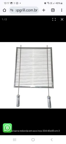 Grelha para Churrasqueira em Aço Inox 304