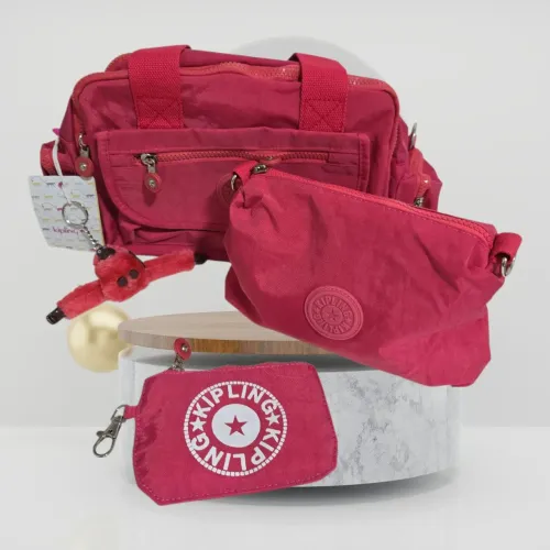 Bolsa da Kipling - kit com 3 bolsas -  Rosa pink