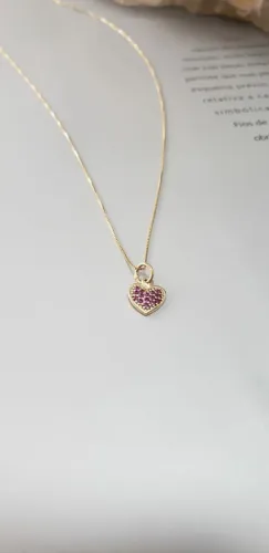 Pingente Coração ? com Rubi natural