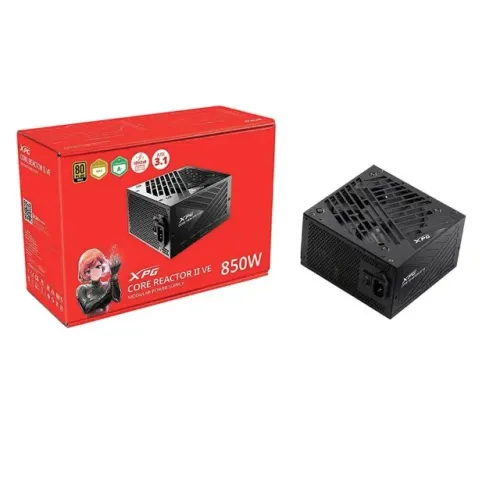 Fonte XPG Core Reactor II VE, 850W, 80 Plus Gold, Modular, PFC Ativo, Preto, 12x 56,98 