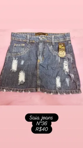 Saia Jeans Destroyed BY STAR - Tamanho 36