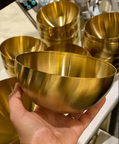 Bowl em aço inox dourado 20cm