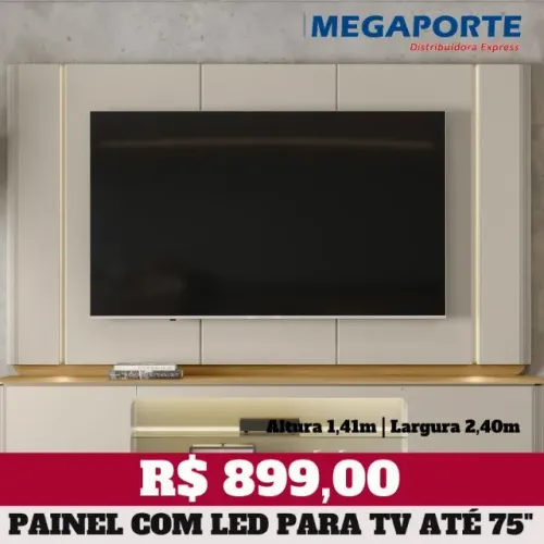 Painel com Led para TV até 75" (NOVO) Entrega Grátis! 