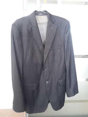 Blazer Masculino Risca de Giz Preto da TNG