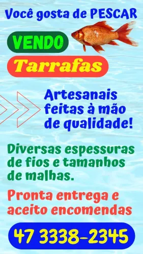 Vendo Tarrafas feitas toda a mão para pesca, de alta qualidade