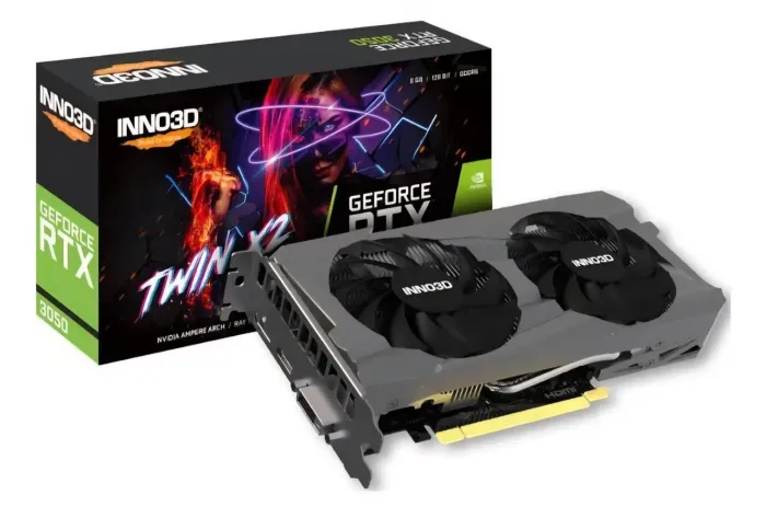 Placa de Vídeo INNO3D GeForce RTX 3050 TWIN X2, 8GB