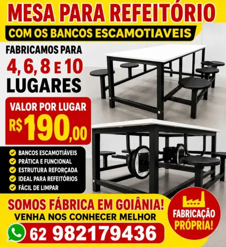MESAS PARA REFEITÓRIO