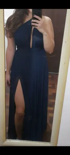 Vestido Longo Multiformas Azul Marinho M - Usado 1 vez