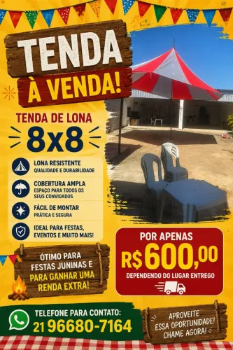 Tenda em lona 8x8