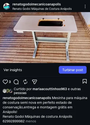 Mesinha para máquina de costura entrega e montagem grátis!
