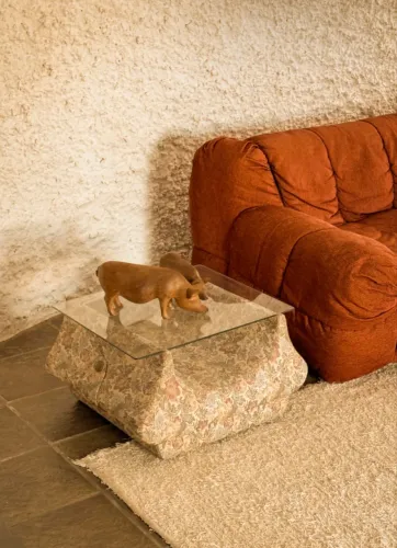 Mesa de apoio em tecido