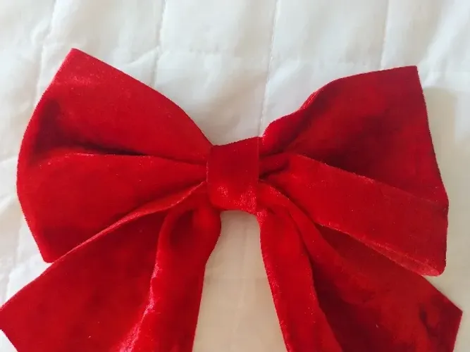 12 laços vermelhos aveludados de Natal - 14,5x16,5cm