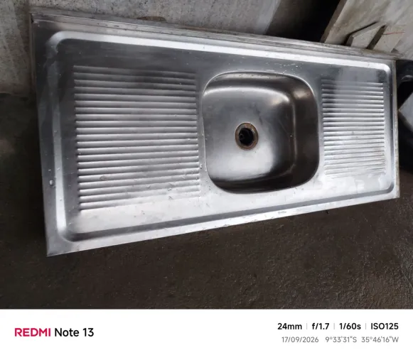 Pia de inox tamanho 120×54