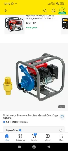 Motor Bomba Branco Novo nunca usado 6,5cv