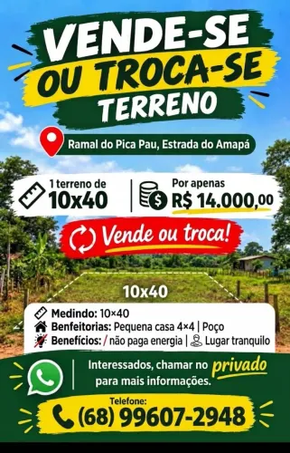 Vendo terreno 10×40