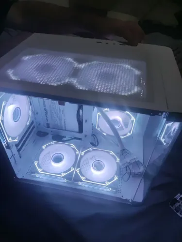 Kit full white Gabinete aquário + fonte 550w 80 plus bronze + 7 fans rgb na caixa td novo