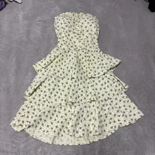 Vestido Florido Bege