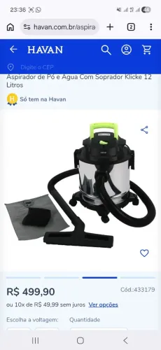 Aspirador de po zerado