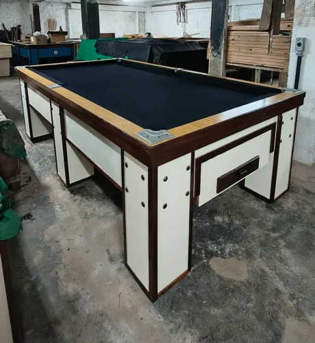 Mesa de sinuca com gaveta e fundo de pedra ardósia