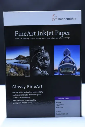 Papel Fotográfico Rag Sattin Hahnemuhle 100% Cotton White, A4, 25 fls