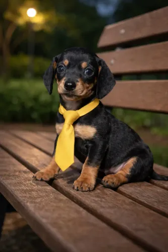 Um tiquinho bebe de Daschound macho preto! Vacinado 